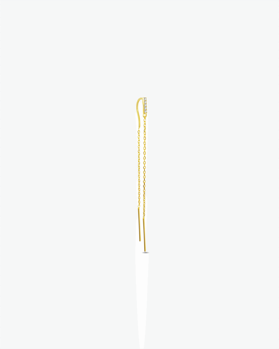 CZ bar threader style earring. - Image 2
